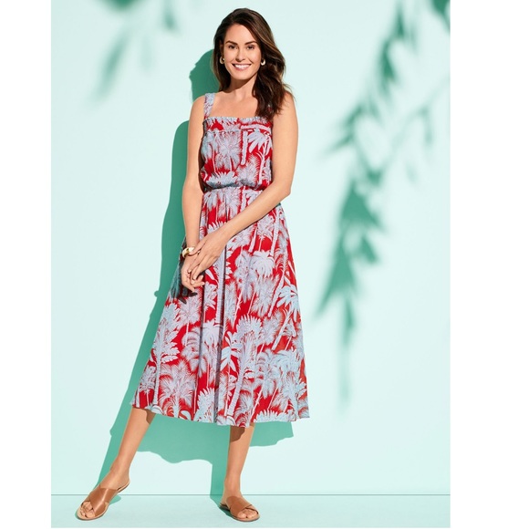 Talbots Dresses & Skirts - Talbots Oasis Palm Voile Fit & Flare Dress